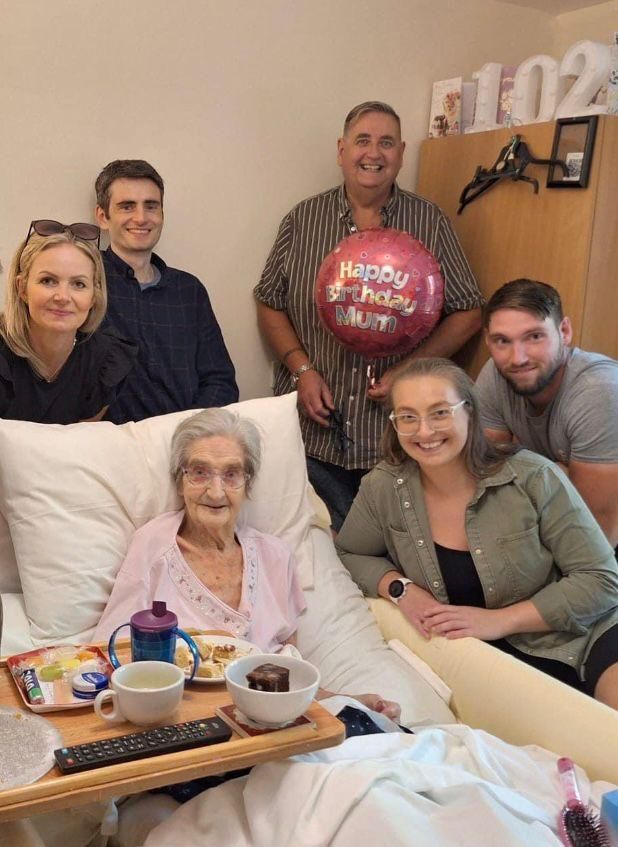 Chris Thorndyke celebrating his mother's 100th birthday with his family