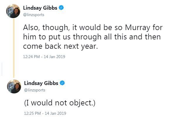 Also, though, it would be so Murray for him to put us through all this and then come back next year. (I would not object.)