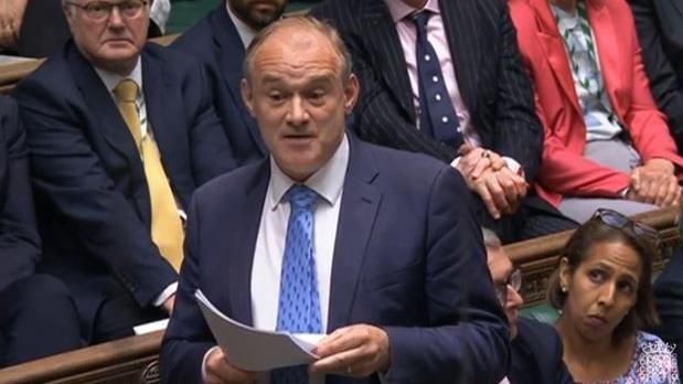 Ed Davey in parliament during King's Speech debate