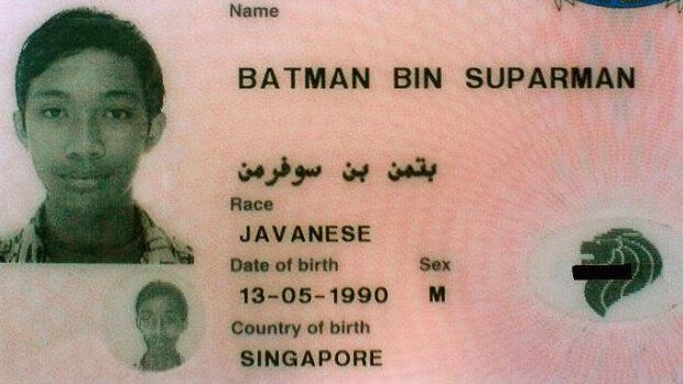 ID card of a man called Batman Bin Suparman