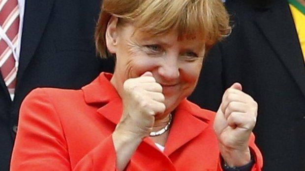 German Chancellor Angela Merkel in Brazil, 16 June 2014.