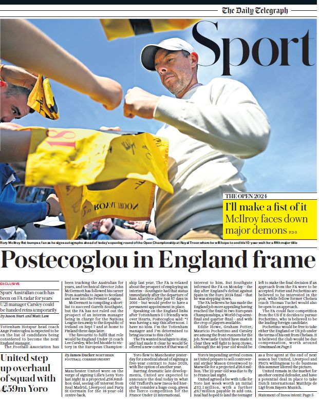 Telegraph back page