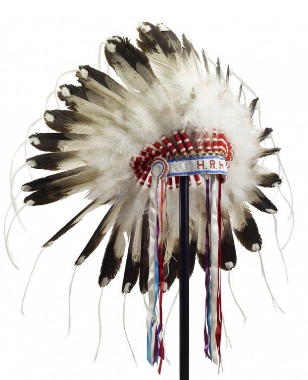 First Nations feather headdress given to Prince Philip in Canada in 1973