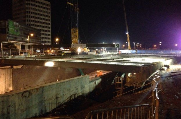 Coventry Ring Road Bridge Fitted With Last Beams Bbc News