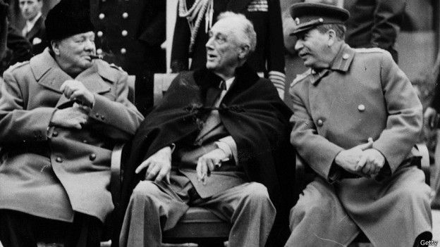 Встреча сталина рузвельта и черчилля в ялте фото