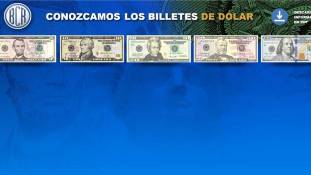 El Banco Central de El Salvador ofrece información para que los ciudadanos aprendan a reconocer el dólar estadounidense.