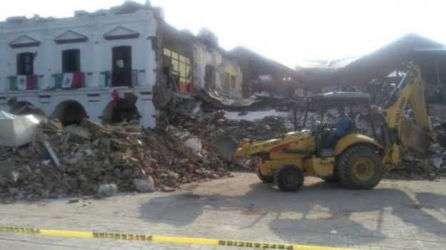 Un edificio derruido en Chiapas