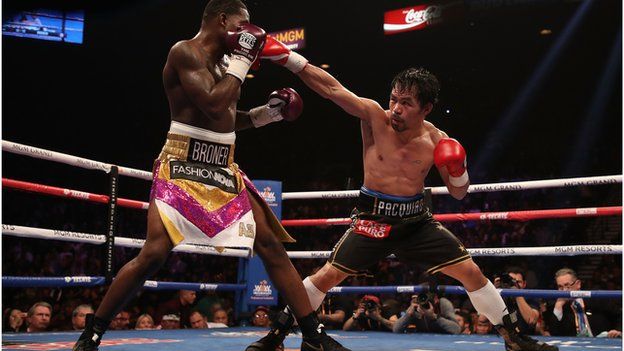 Manny Pacquiao beat Adrian Broner in Las Vegas