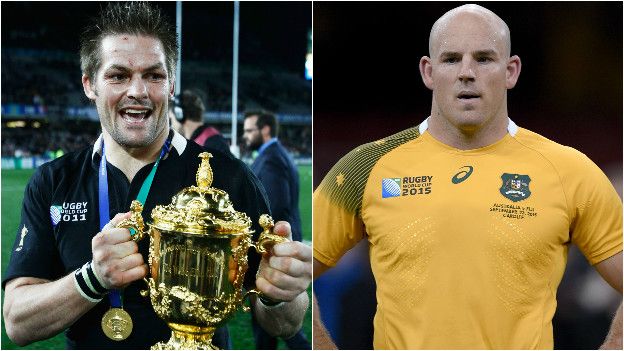 New Zealand captain Richie McCaw and Australia counterpart Stephen Moore