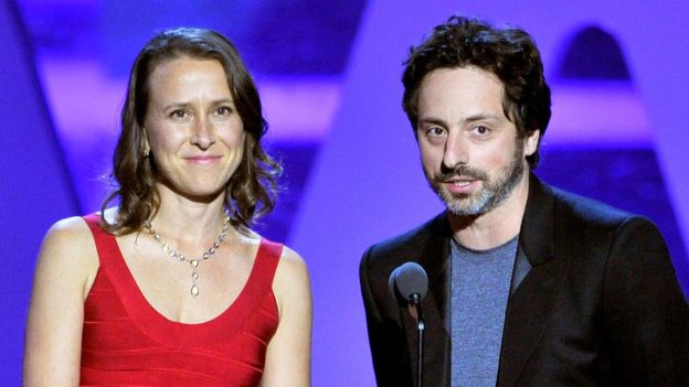 Anne Wojcicki con su exmarido Sergey Brin