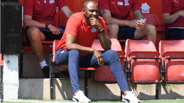 Vieira cut a watchful figure for much of the pre-season game against Walsall