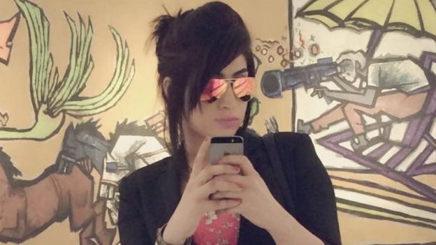 A selfie from the Facebook page of social media celebrity Qandeel Baloch, who was strangled in what appeared to be an "honour killing," in Multan, Pakistan July 16, 2016.