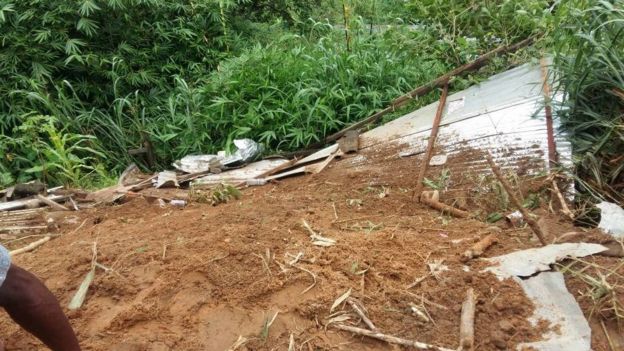 Baadhi ya nyumba ziliporomoka na nyingine kufukiwa kwenye matope