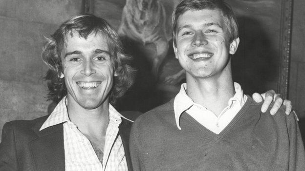 John Lloyd and Buster Mottram in October 1978