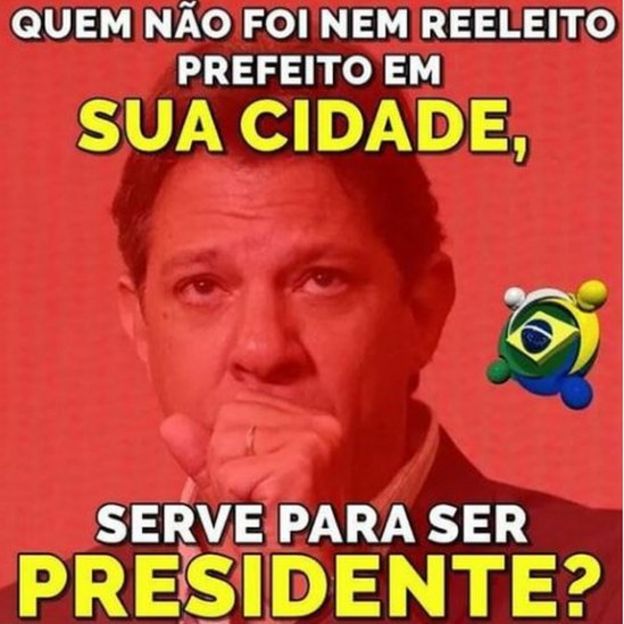 Montagem de Haddad compartilhada em páginas pró-Bolsonaro