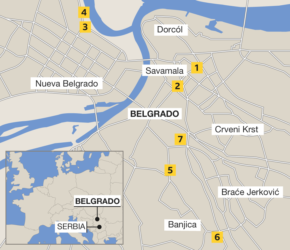 Mapa Belgrado