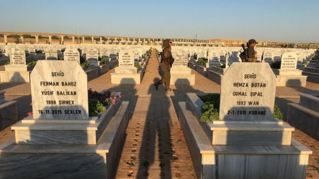Kobani'de mezarlık