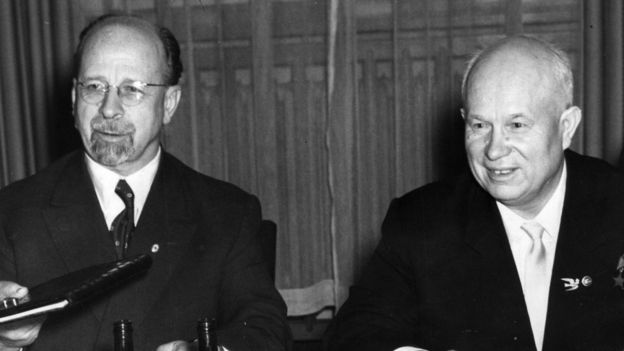 Walter Ulbricht e Nikita Khrushchev