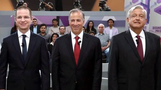 Ricardo Anaya Cortés, José Antonio Meade Kuribreña y Andrés Manuel López Obrador
