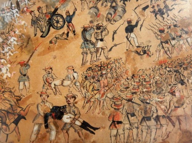 Ilustración de la Guerra de Castas de Yucatán