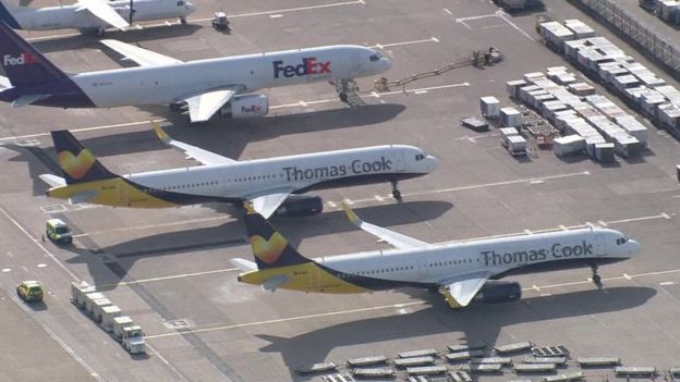 Thomas Cook planes at Manchester Airport