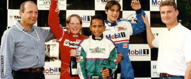 Ron Dennis, Lewis Hamilton and David Coulthard