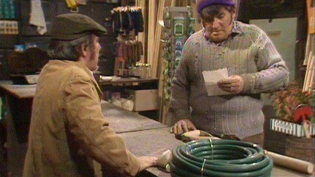 Two Ronnies 'Four Candles' sketch recreated in 280-year-old shop - BBC News