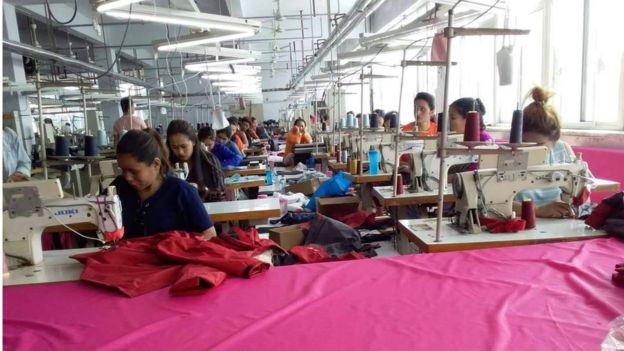 उत्तरी चीन स्थित गार्मेन्ट फ्याक्ट्री
