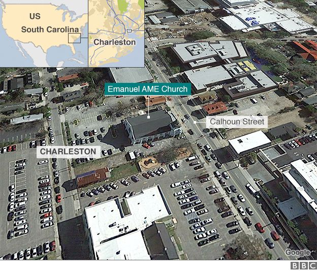 Map of Charleston shooting