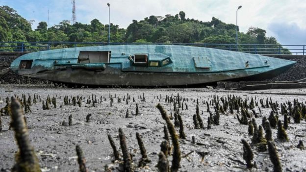 Narco-submarino en Colombia.