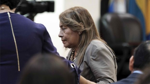 Petita Albarracín na audiência da Corte Interamericana de Direitos Humanos
