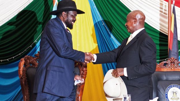 Uganda's President Yoweri Museveni and South Sudane's President Salva Kiir