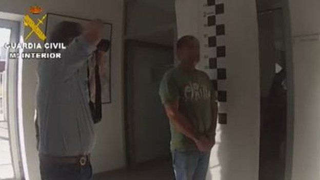 Guardia Civil footage of the arrest of the Venezuelan man