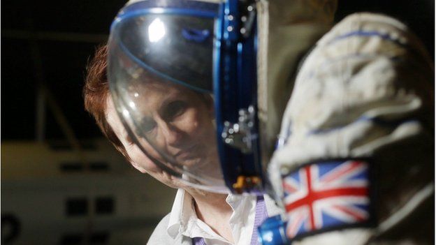 Helen Sharman and spacesuit