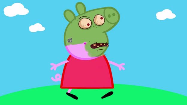 Peppa Pig con aspecto de zombie