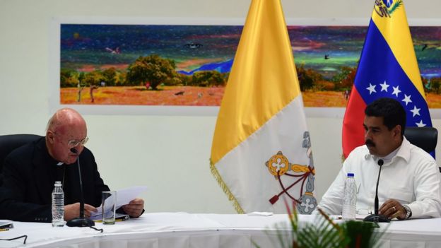 Claudio María Celli y Nicolás Maduro