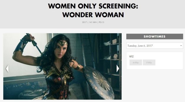 A webpage promoting the women-only screenings showed that both have sold out