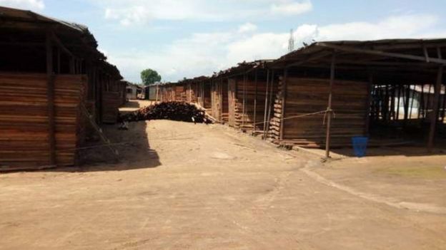 Timber market in Port Harcourt, Nigeria