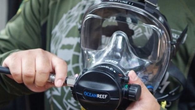 முழு முகத்தையும் மூடும் வகையிலான சுவாசக் கருவி.