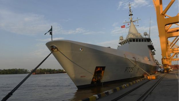 French navy patrol vessel L'Adroit in Hai Phong, Vietnam 2013