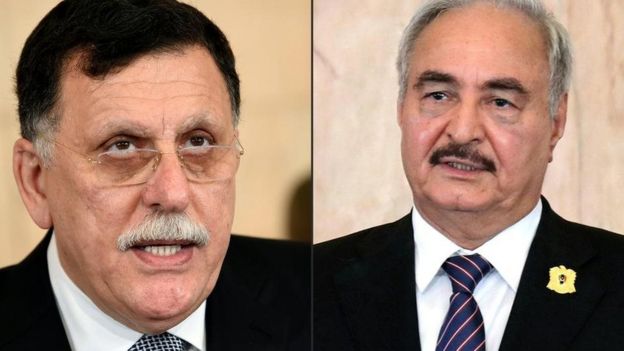Libya Ulusal Mutabakat Hükümeti Başbakanı Fayiz Serrac ve General Halife Hafter