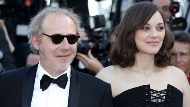 French director Arnaud Desplechin and French actress Marion Cotillard arrive for the screening of Ismael's Ghosts