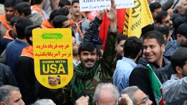 تظاهرات ضد آمریکایی در ایران