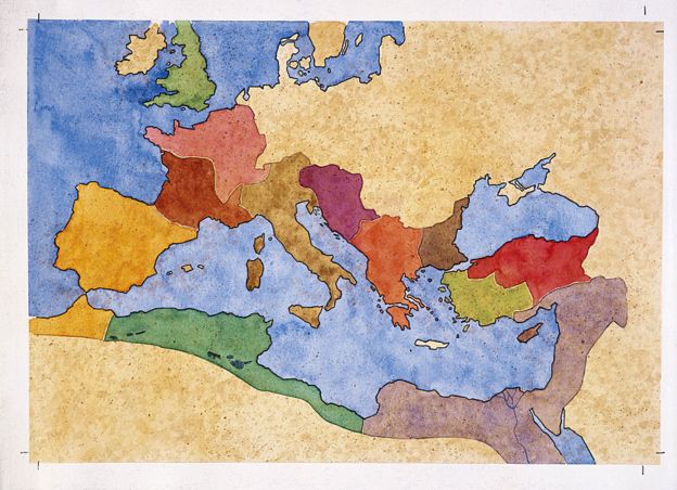 Mapa de la extensión del Imperio romano