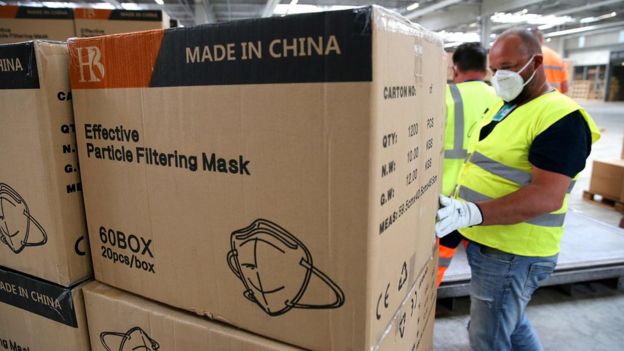 Chinese-made masks arrive in France