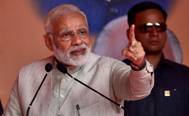 Prime Minister Narendra Modi addressing BJP party workers during a public meeting on October 29, 2017 in Bengaluru.