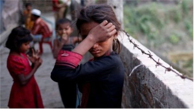 বাংলাদেশের একটি শরণার্থী শিবিরে আশ্রয় নেয়া রোহিঙ্গা শিশু