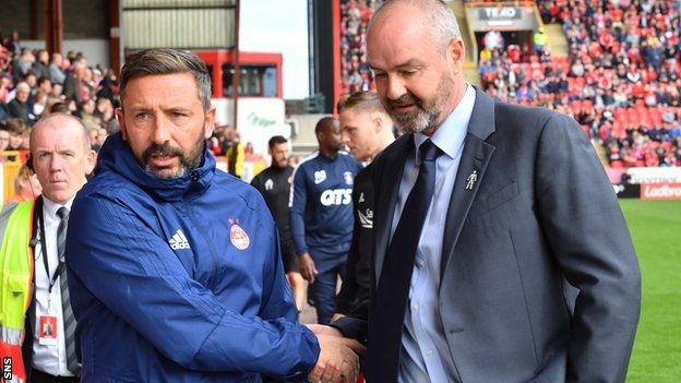 Aberdeen manager Derek McInnes and Kilmarnock counterpart Steve Clarke