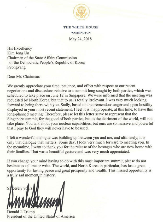 Analysing Trump S Letter To Kim Jong Un c News