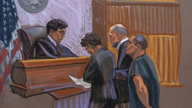 El Chapo Guzman en la corte de Nueva York.